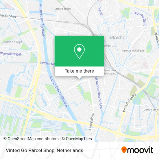 Vinted Go Parcel Shop map