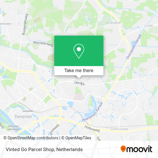 Vinted Go Parcel Shop map