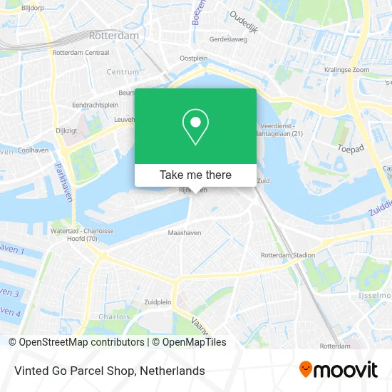 Vinted Go Parcel Shop map