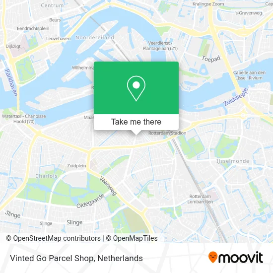 Vinted Go Parcel Shop map