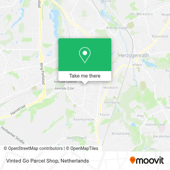 Vinted Go Parcel Shop map