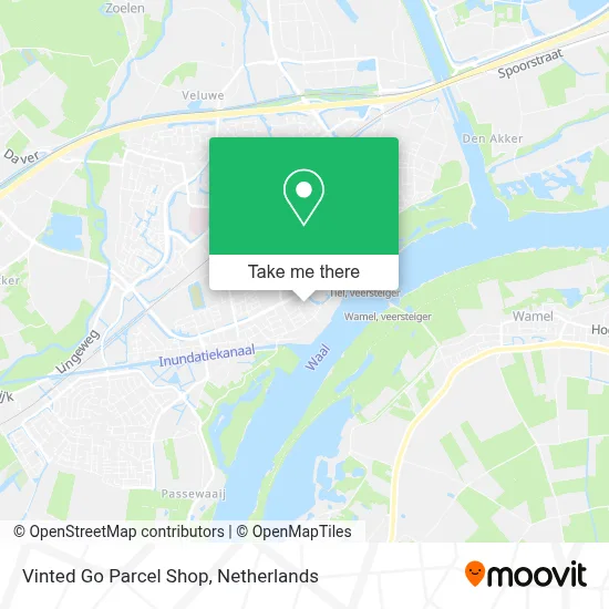 Vinted Go Parcel Shop map