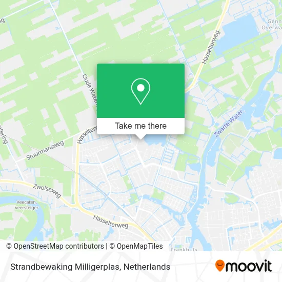 Strandbewaking Milligerplas map