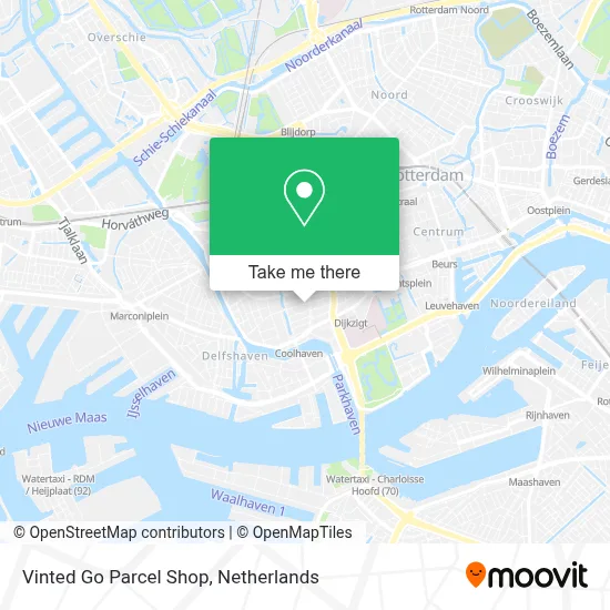 Vinted Go Parcel Shop map