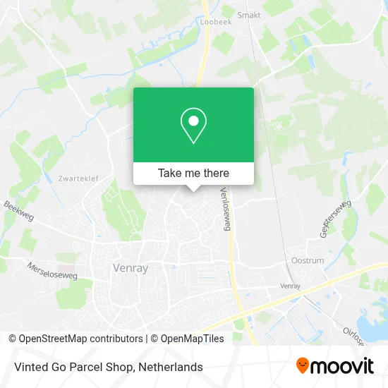 Vinted Go Parcel Shop map