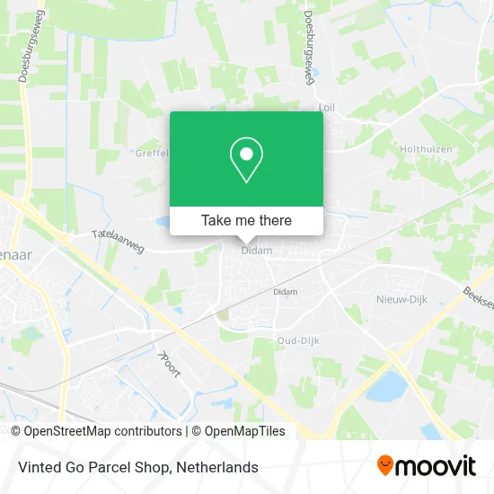 Vinted Go Parcel Shop map