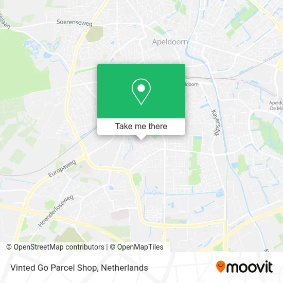Vinted Go Parcel Shop map