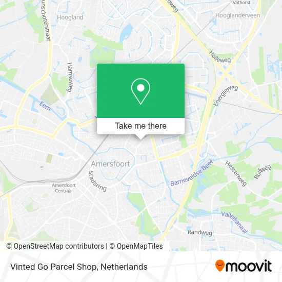 Vinted Go Parcel Shop map