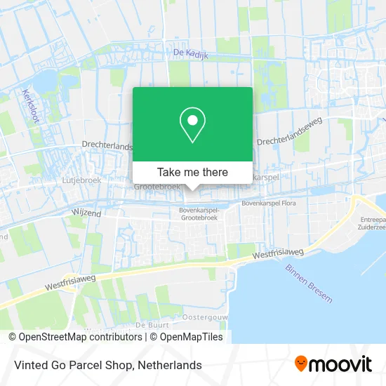 Vinted Go Parcel Shop map