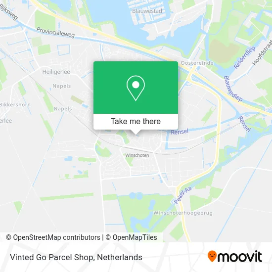 Vinted Go Parcel Shop map