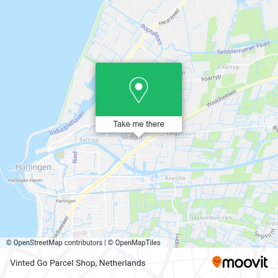 Vinted Go Parcel Shop map
