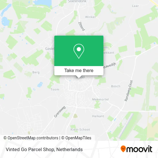 Vinted Go Parcel Shop map