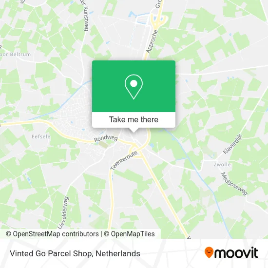 Vinted Go Parcel Shop map