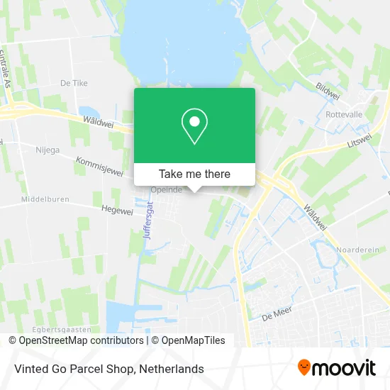 Vinted Go Parcel Shop map