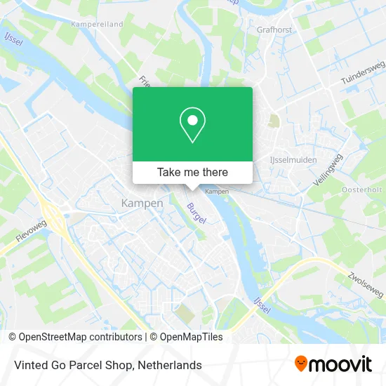 Vinted Go Parcel Shop map