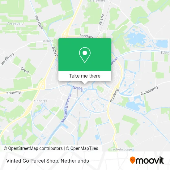 Vinted Go Parcel Shop map