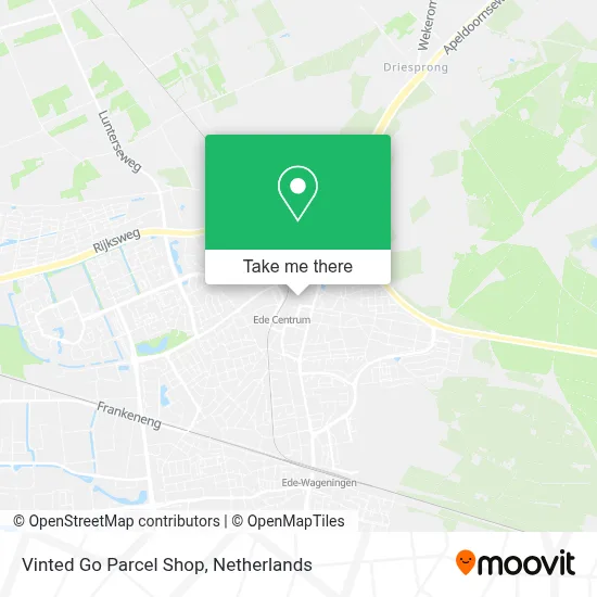Vinted Go Parcel Shop map