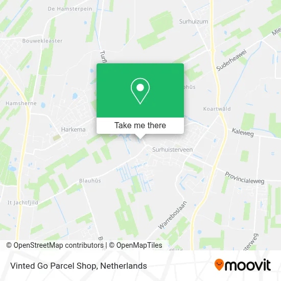 Vinted Go Parcel Shop map