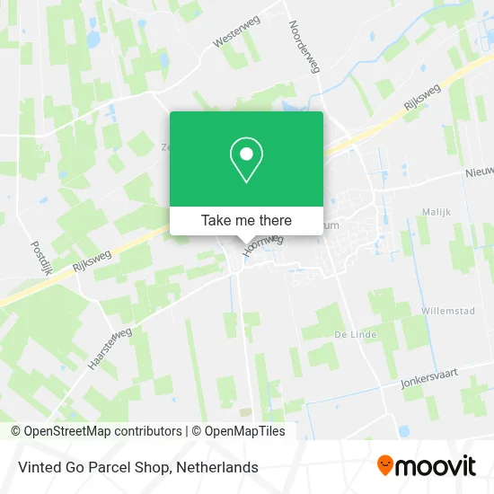 Vinted Go Parcel Shop map