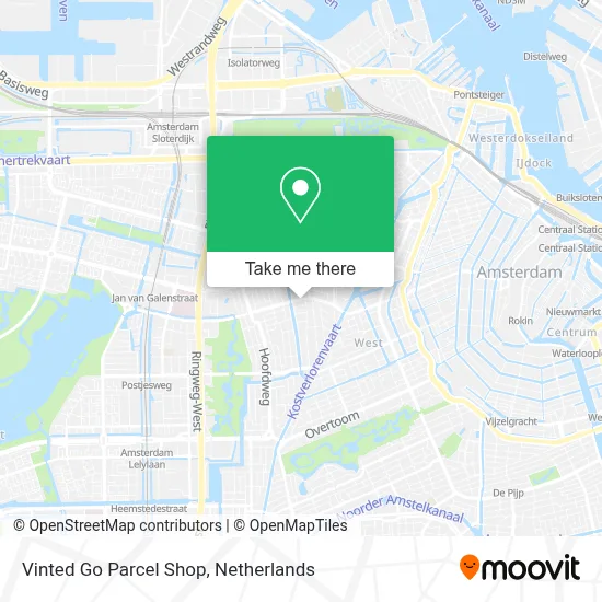 Vinted Go Parcel Shop map