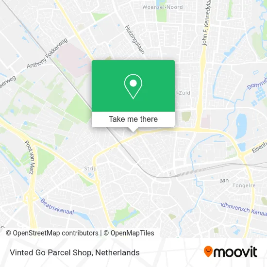 Vinted Go Parcel Shop map