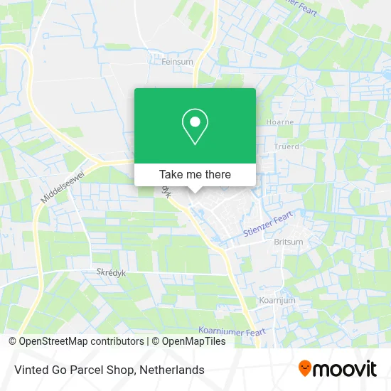 Vinted Go Parcel Shop map