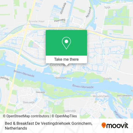 Bed & Breakfast De Vestingdriehoek Gorinchem map