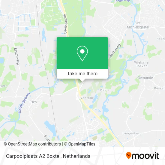 Carpoolplaats A2 Boxtel map