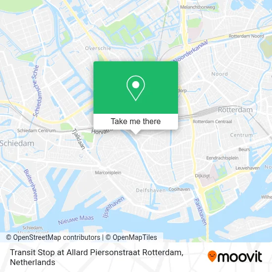 Transit Stop at Allard Piersonstraat Rotterdam map