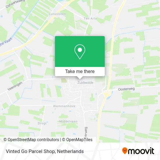 Vinted Go Parcel Shop map