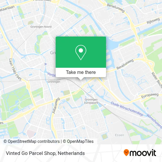 Vinted Go Parcel Shop map