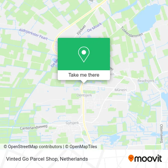Vinted Go Parcel Shop map