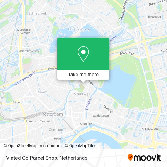 Vinted Go Parcel Shop map