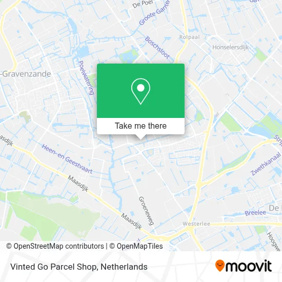 Vinted Go Parcel Shop map