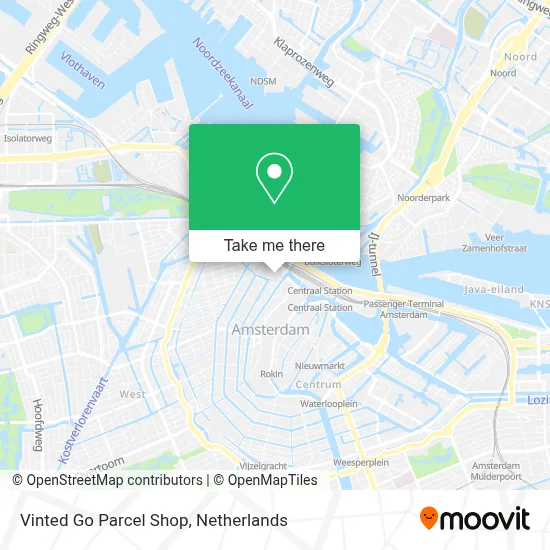 Vinted Go Parcel Shop map