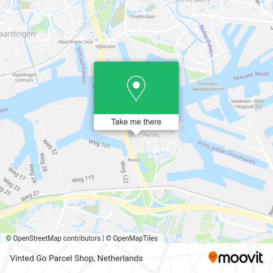 Vinted Go Parcel Shop map