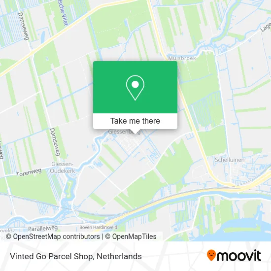 Vinted Go Parcel Shop map
