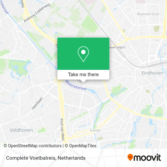 Complete Voetbalreis map