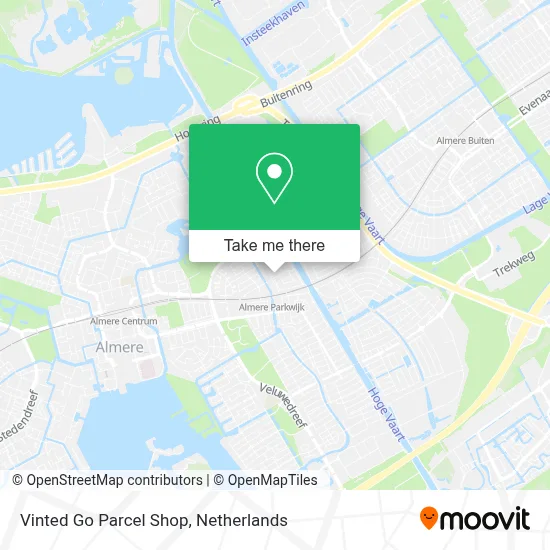 Vinted Go Parcel Shop map