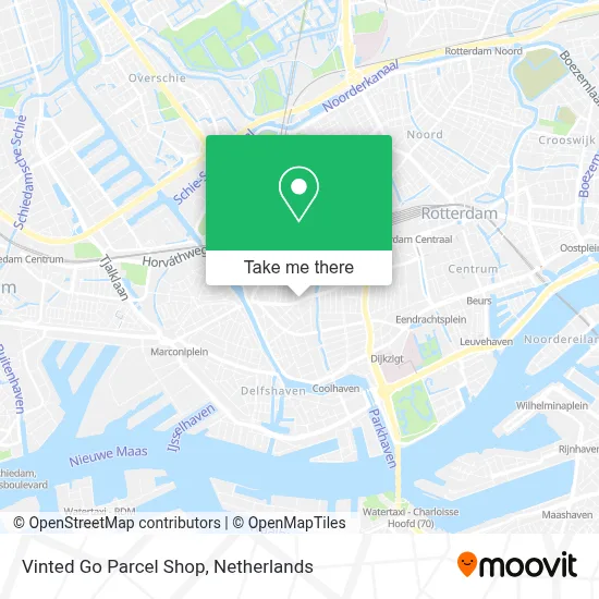 Vinted Go Parcel Shop map
