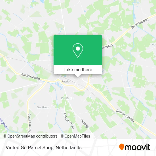 Vinted Go Parcel Shop map