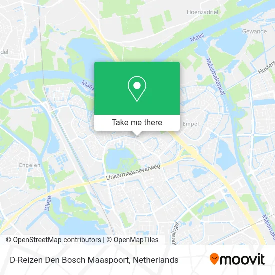 D-Reizen Den Bosch Maaspoort map