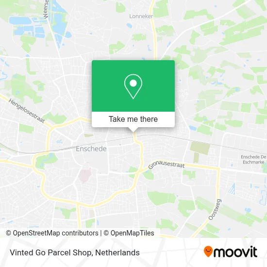 Vinted Go Parcel Shop map