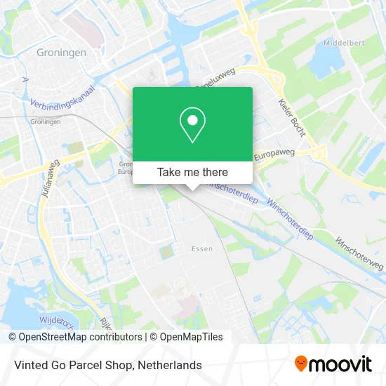 Vinted Go Parcel Shop map