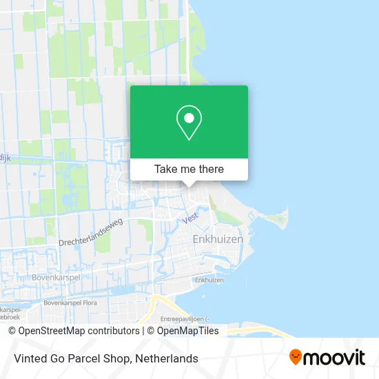Vinted Go Parcel Shop map