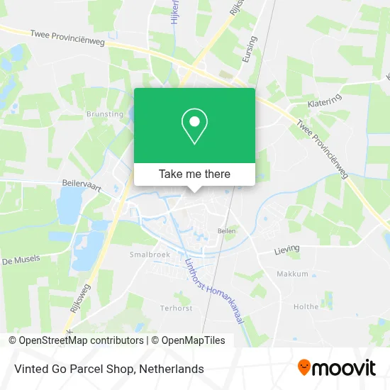Vinted Go Parcel Shop map
