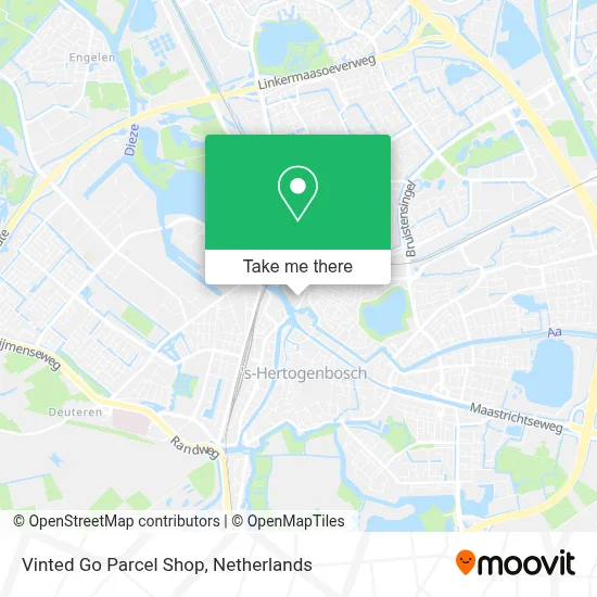 Vinted Go Parcel Shop map