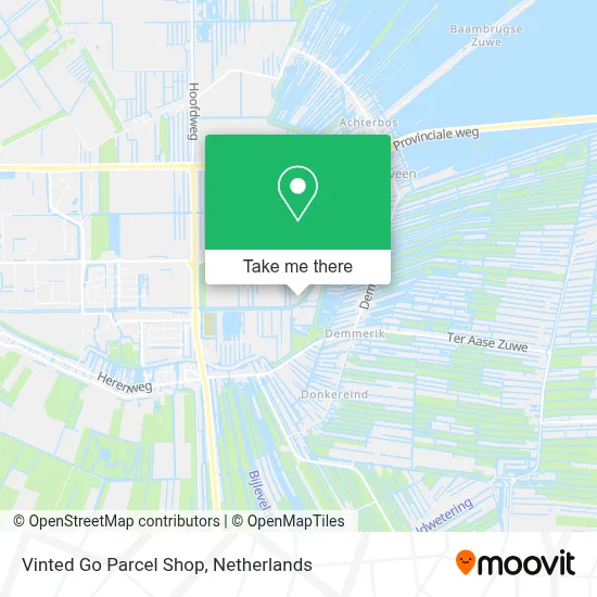 Vinted Go Parcel Shop map