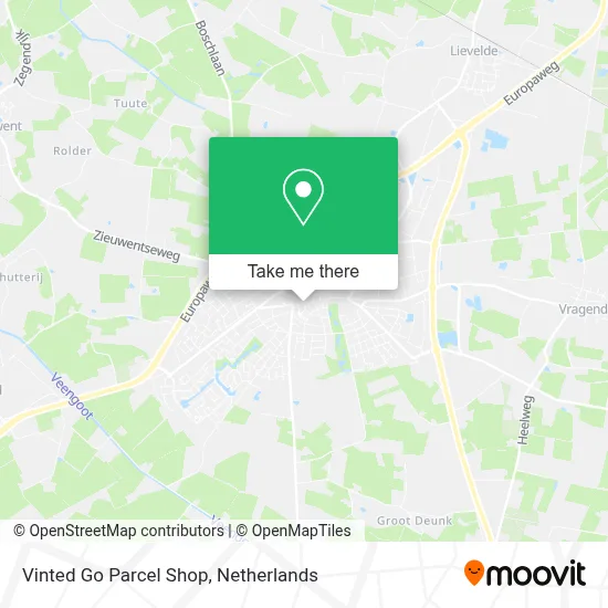 Vinted Go Parcel Shop map