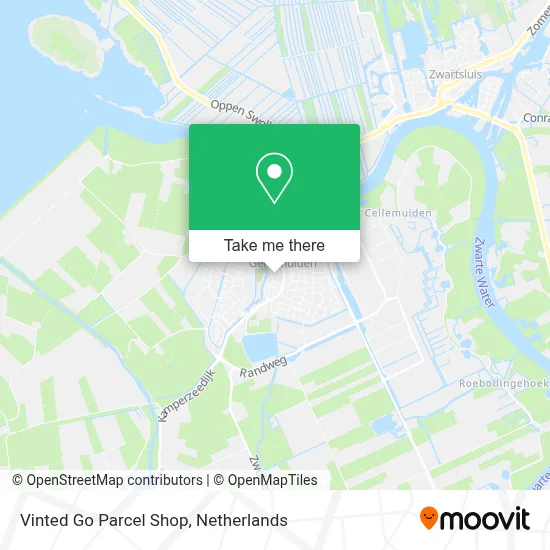 Vinted Go Parcel Shop map